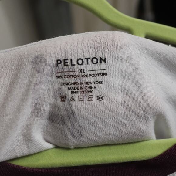 Peloton White Logo Baseball Tee Sz XL - Picture 5 of 13